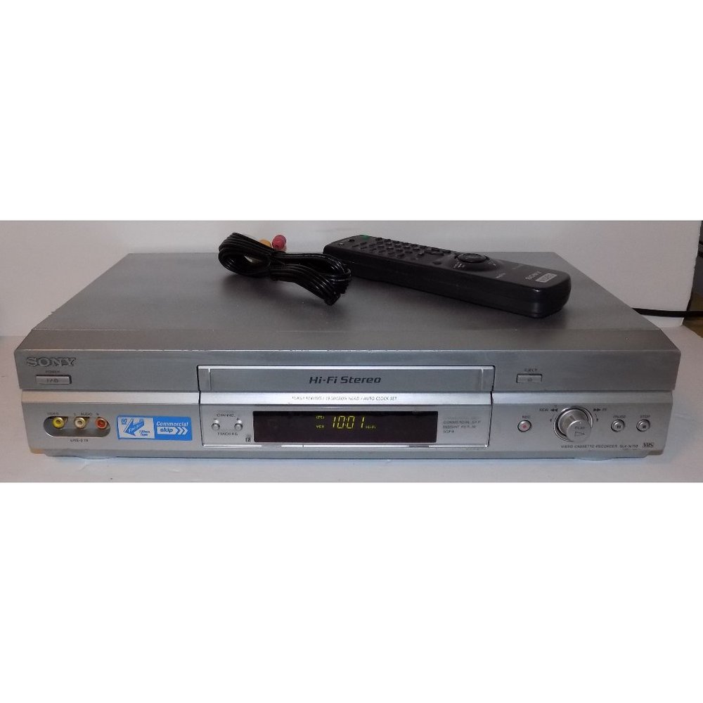 Sony Slv-N750 Hi Fi Stereo VHS VCR Vhs Player with Remote Control and Cables